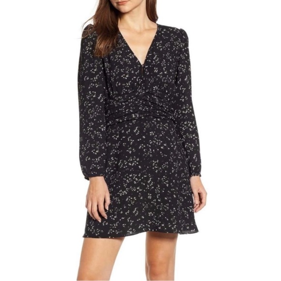 Chelsea28 Dresses & Skirts - Chelsea28 Ruched Waist Black Mini Dress